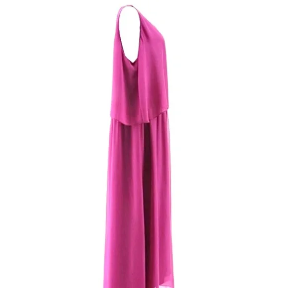 New Women’s DG2 Maxi Tank Dress Chiffon Flattering Drape Flowy Lined XS Magenta - Picture 6 of 6